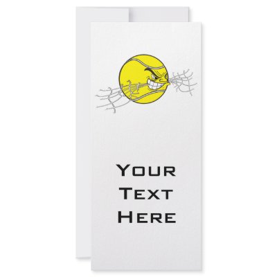 aggressive tennis ball biting net graphic personalized rack card by sports_shop