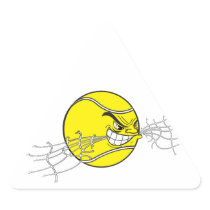 aggressive tennis ball biting net graphic triangle stickers