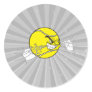 aggressive tennis ball biting net graphic round sticker