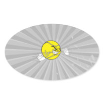 aggressive tennis ball biting net graphic sticker
