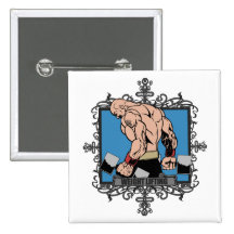 Aggressive Weight Lifting Pinback Buttons