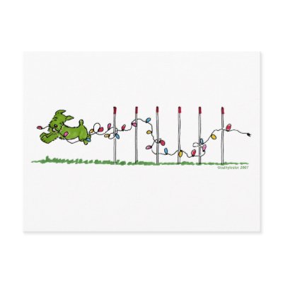 Agility  Christmas Lights Post Card by cathylester
