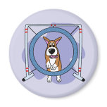 Agility Corgi Tire Jump Fridge Magnet
