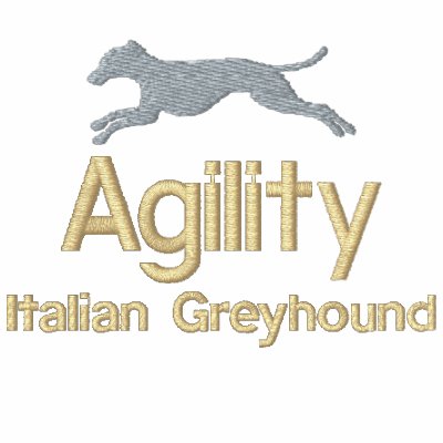 Agility Italian Greyhound Embroidered Zip Hoodie by MenagerieMayhem
