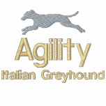 Agility Italian Greyhound Embroidered Zip Hoodie embroidered shirts