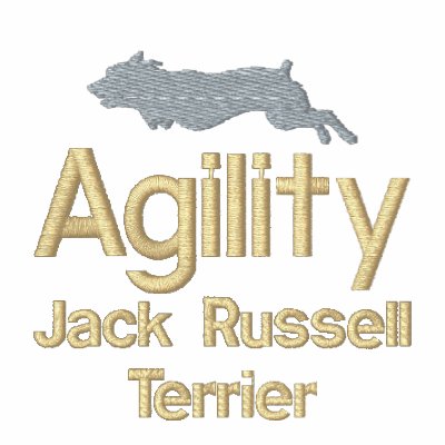 Agility Jack Russell Terrier Embroidered T-Shirt by MenagerieMayhem