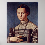 Agnolo di Cosimo - Portrait of a girl with book Print