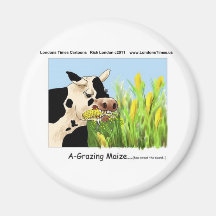 Agrazing Maize (Funny Cow Gifts Cards Tees Etc) Fridge Magnet