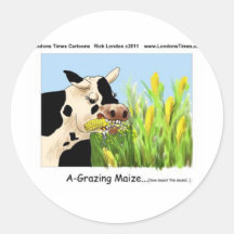 Agrazing Maize (Funny Cow Gifts Cards Tees Etc) Sticker