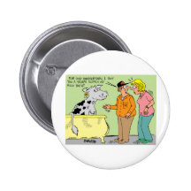AGRICULTURAL FARMER HUSBAND / WIFE CARTOON HUMOR PINBACK BUTTON