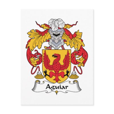 Aguiar Family Crest Postcard by coatsofarms
