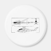 AH1 Blueprint Fridge Magnet