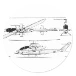 AH1 Blueprint Round Sticker