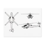 AH-64 blueprint Postcard