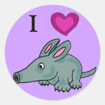 AH- I love Aardvarks Stickers