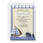 Ahoy Mate Blue Whale Baby Shower 5x7