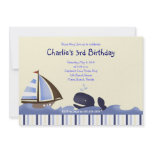 Ahoy Mate Blue Whale Birthday 5x7 Nautical invitations