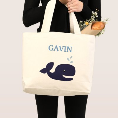 AHOY MATE Blue Whale Diaper Bag Personalised by allpetscherished