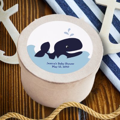 AHOY MATE Blue Whale Favour Stickers Personalised by allpetscherished