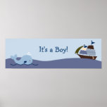 Ahoy Mate Nautical Baby Shower Banner Sign