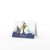 Ahoy Mate Whale & Monkey Thank you Card