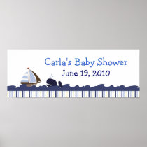 Ahoy Mate Whale Personalised Baby Shower Banner
