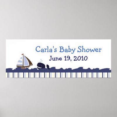 Ahoy Mate Whale Personalised Baby Shower Banner by allpetscherished
