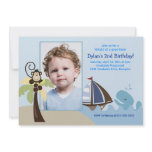 Ahoy Mate Whale *PHOTO* Birthday 5x7 Personalised Announcement