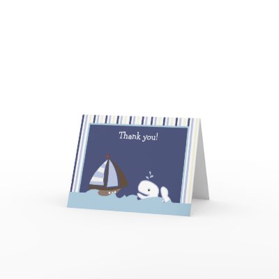 AHOY MATE White Whale Folded Thank you note by allpetscherished