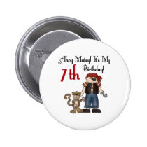 Ahoy Matey Pirate 7th Birthday buttons