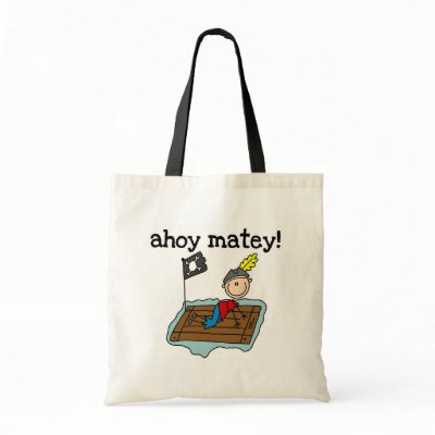 Ahoy Matey Pirate Tote Bag by stick_figures