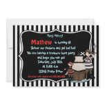 Ahoy Matey -Pirate birthday party invitation-black