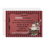 Ahoy Matey -Pirate birthday party invitation-red