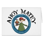 Ahoy Matey Pirate with Parrot Card