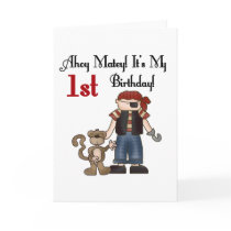 Ahoy Pirate First Birthday Tshirts and Gifts Greeting Card