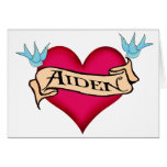 Aiden - Custom Heart Tattoo T-shirts & Gifts cards
