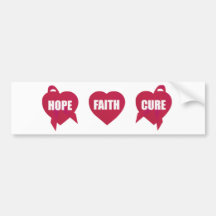 AIDS Awareness Hope Faith Cure Bumper Sticker