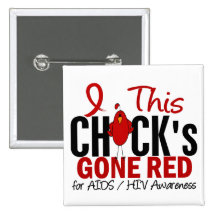 AIDS Chick Gone Red Buttons