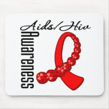 Aids HIV Awareness Gemstone Ribbon Mouse Pads