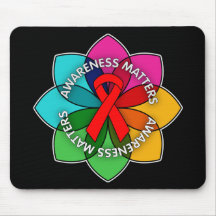 AIDS HIV Awareness Matters Petals Mousepad