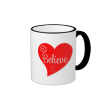 AIDS HIV Believe Red Heart Mug