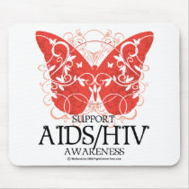 AIDS/HIV Butterfly Mouse Pad