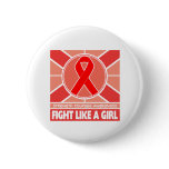 AIDS HIV Fight Like A Girl Flag Pin