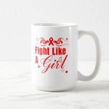 AIDS HIV Fight Like A Girl Ornate Coffee Mugs