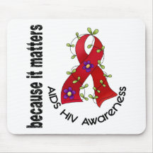 AIDS HIV Flower Ribbon 3 Mouse Pads