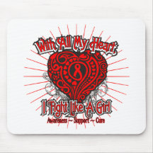 AIDS HIV Heart I Fight Like A Girl Mouse Pads