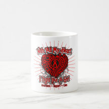 AIDS HIV Heart I Fight Like A Girl Mugs