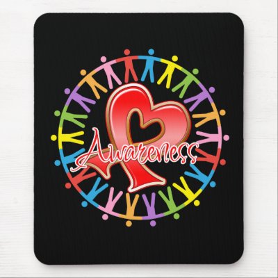 AIDS HIV Unite in Awareness Mousepads by giftsforawareness