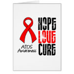 AIDS Hope Love Cure Ribbon Greeting Cards