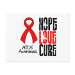 AIDS Hope Love Cure Ribbon Post Card